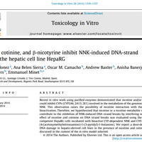 Nicotine cotinine and b nicotyrine inhibit NNK induced DND strand break in the hepatic cell line HepaRG